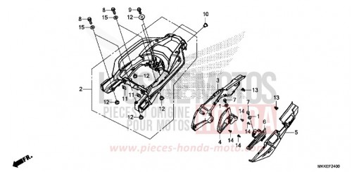 COUVERCLE LATERAL/PORTE-BAGAGE ARRIERE (CRF1000A/AL/D/DL) CRF1000DK de 2019